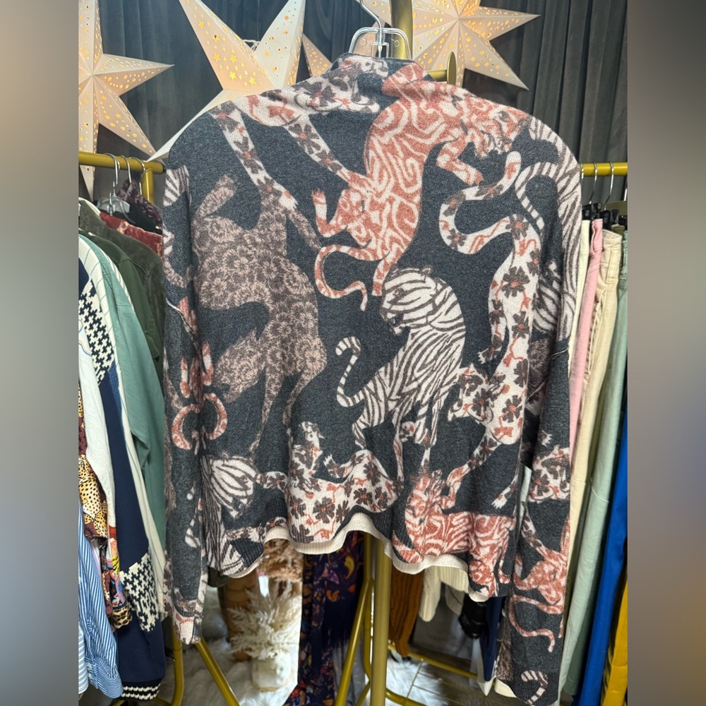 Anthropologie The Alani Cashmere Mock-Neck Sweater Pilcro: Printed Edition NWOT - Picture 3 of 6